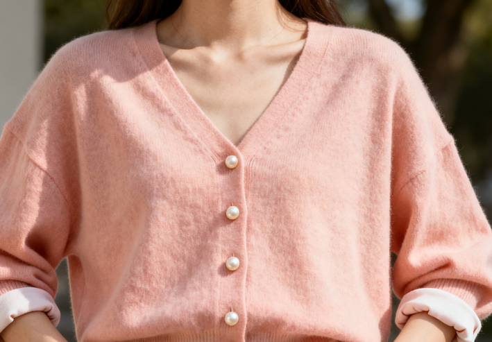 蜜桃系实穿开衫 早春显瘦开衫