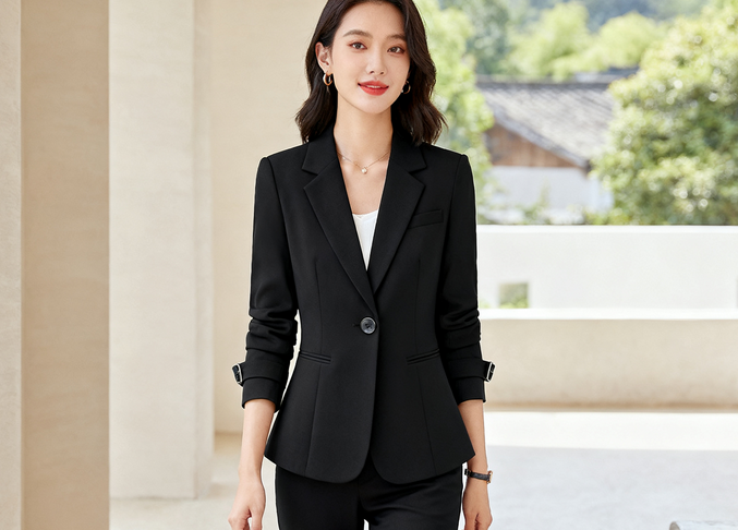 平驳领小西装外套女小个子休闲西服上衣