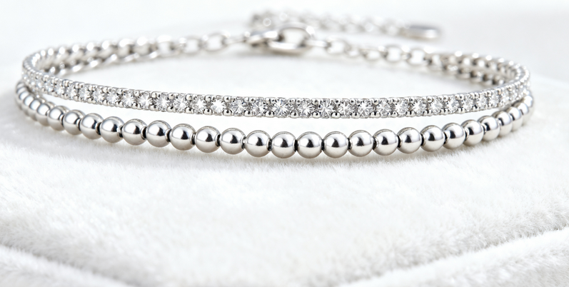 925纯银满天星豆豆双层手链女高级感轻奢手饰