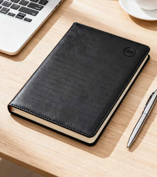 得力(deli)48K80张商务经典皮面本办公用品 会议记事本日记本笔记本子文具